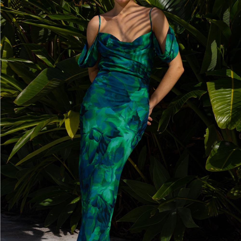 Runaway The Label Calista Green Maxi Dress